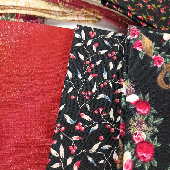 Vtg. Quilting Fabric Mix Lot Fat Quarters Craft 9pc Lot Cotton Fabric - Picture 4 of 8